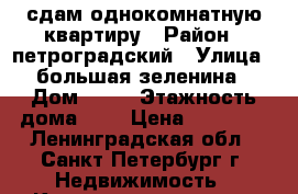 сдам однокомнатную квартиру › Район ­ петроградский › Улица ­ большая зеленина › Дом ­ 14 › Этажность дома ­ 3 › Цена ­ 21 000 - Ленинградская обл., Санкт-Петербург г. Недвижимость » Квартиры аренда   . Ленинградская обл.